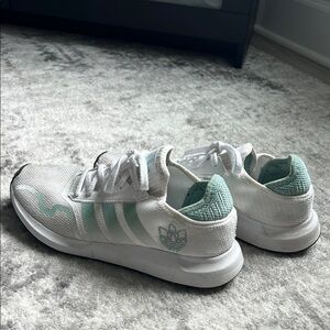 Adidas White and Light Green Running Shoes
